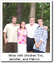 Mike with children Tim, Jennifer, and Patrick 